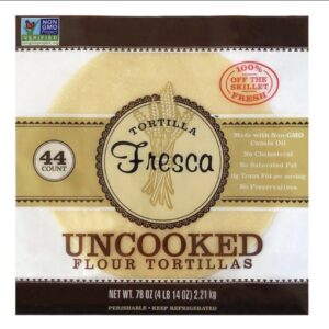 Uncooked flour tortillas 44ct